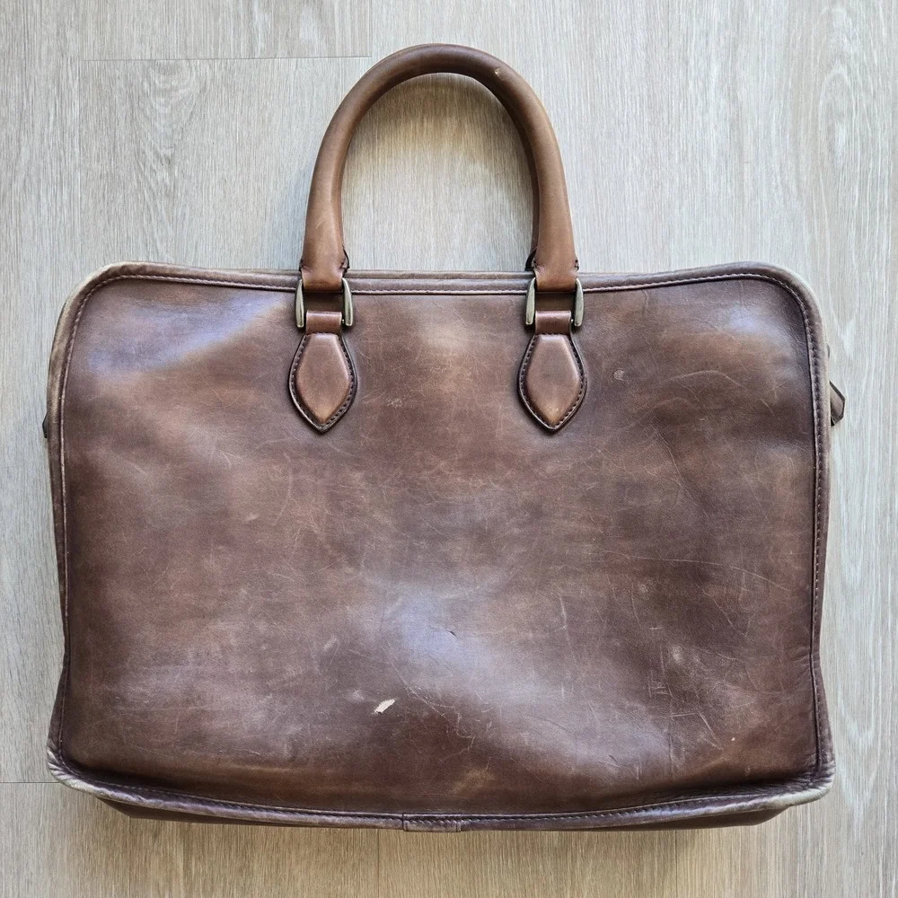 Berluti Paris Brown‎ Leather Academia Briefcase
